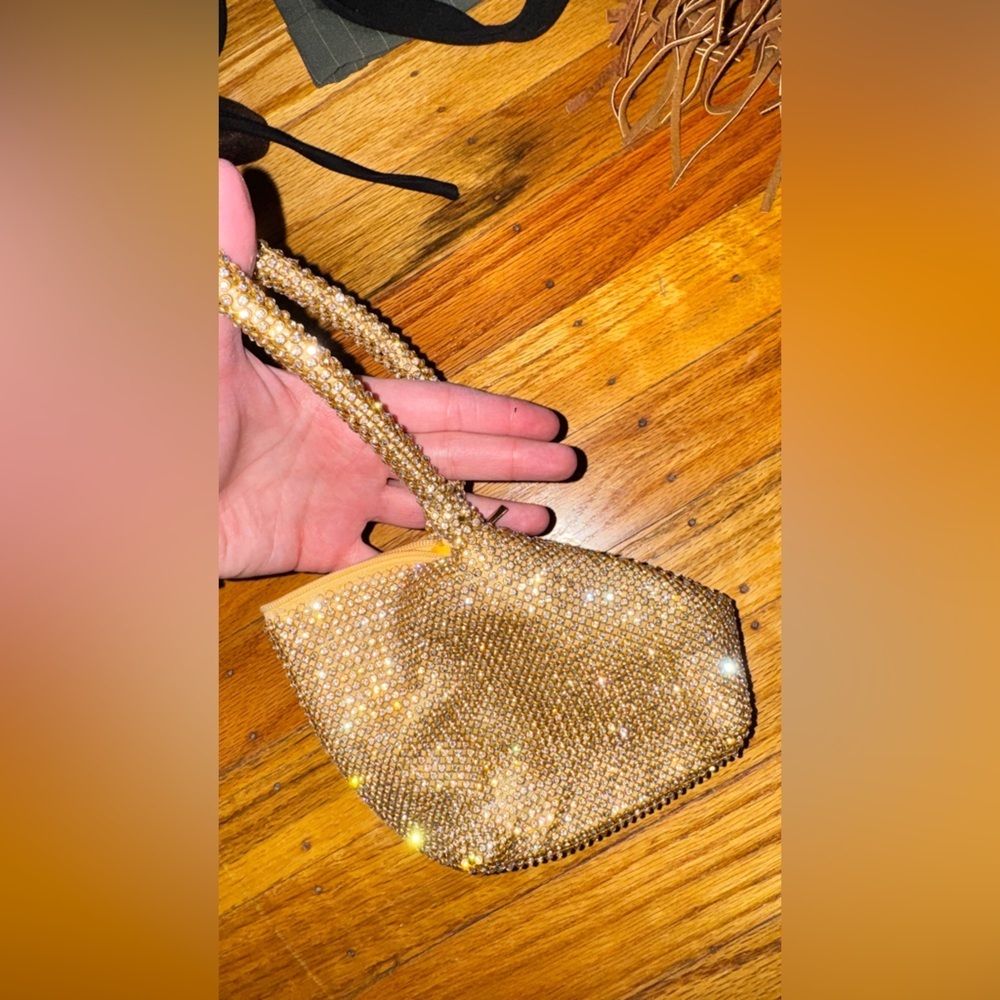 Elegant Gold Rhinestone wristlet